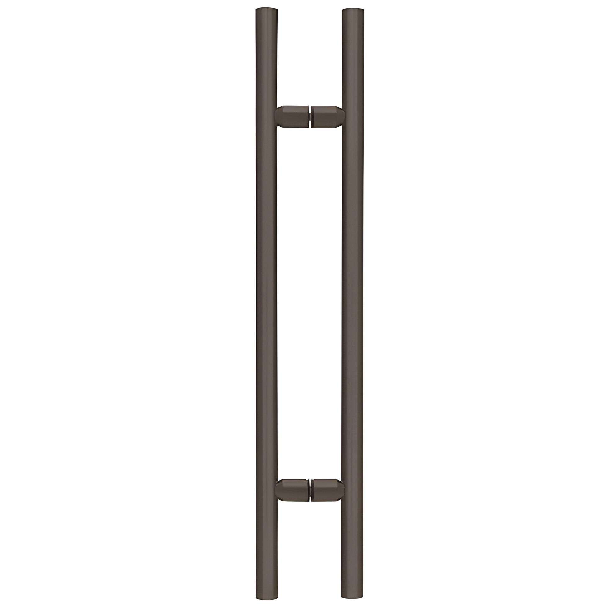 LP360RB oil-rubbed bronze ladder-style 36in tubular shower door pull, 1-1/4in brass back-to-back mount for frameless glass