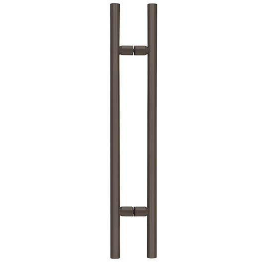 LP360RB oil-rubbed bronze ladder-style 36in tubular shower door pull, 1-1/4in brass back-to-back mount for frameless glass