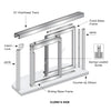 36x48 Florence two-panel sliding tempered glass counter window, Duranodic Bronze frame (XO), SKU D1038DUX03648