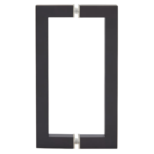 SQ8X80RB square-corner brass tubular back-to-back door pull in oil rubbed bronze, 8 in center-to-center