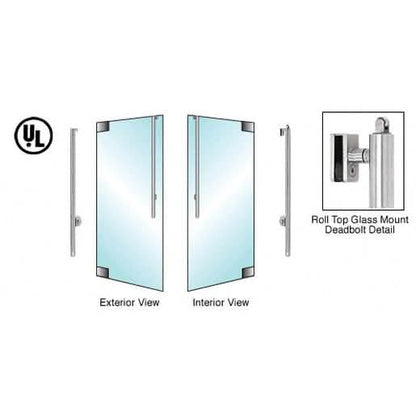 CRL-Blumcraft Brushed Stainless Left Hand Glass Mount Cylinder Handle for Doors