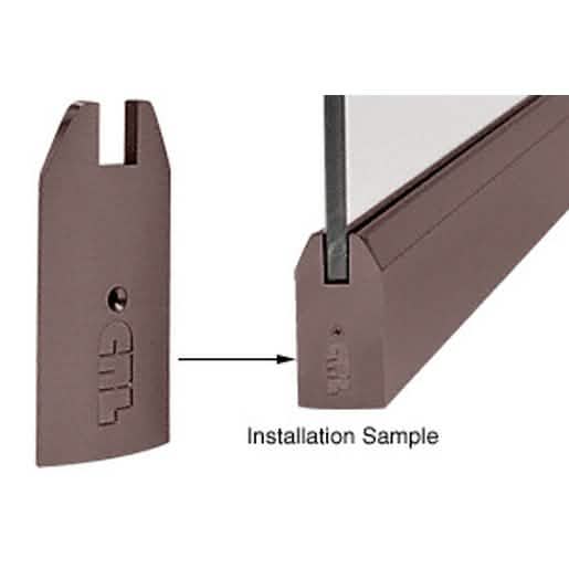 CRL Black Bronze Anodized 4" Tapered End Cap for Sidelite Rails - Sleek and Durable Design