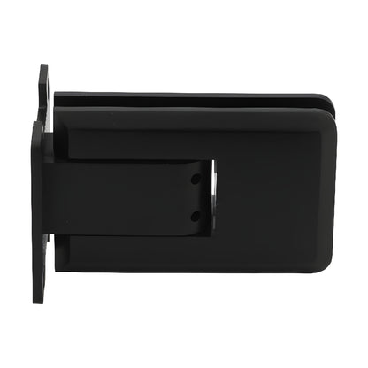 Matte black Atlas self-centering wall hinge for 8-12mm tempered glass doors (SKU: ATL01MBL)