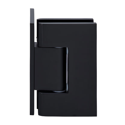 GEN544MBL matte black Geneva self-centering shower hinge, brass wall-mount for 8-12mm glass, 5 preset