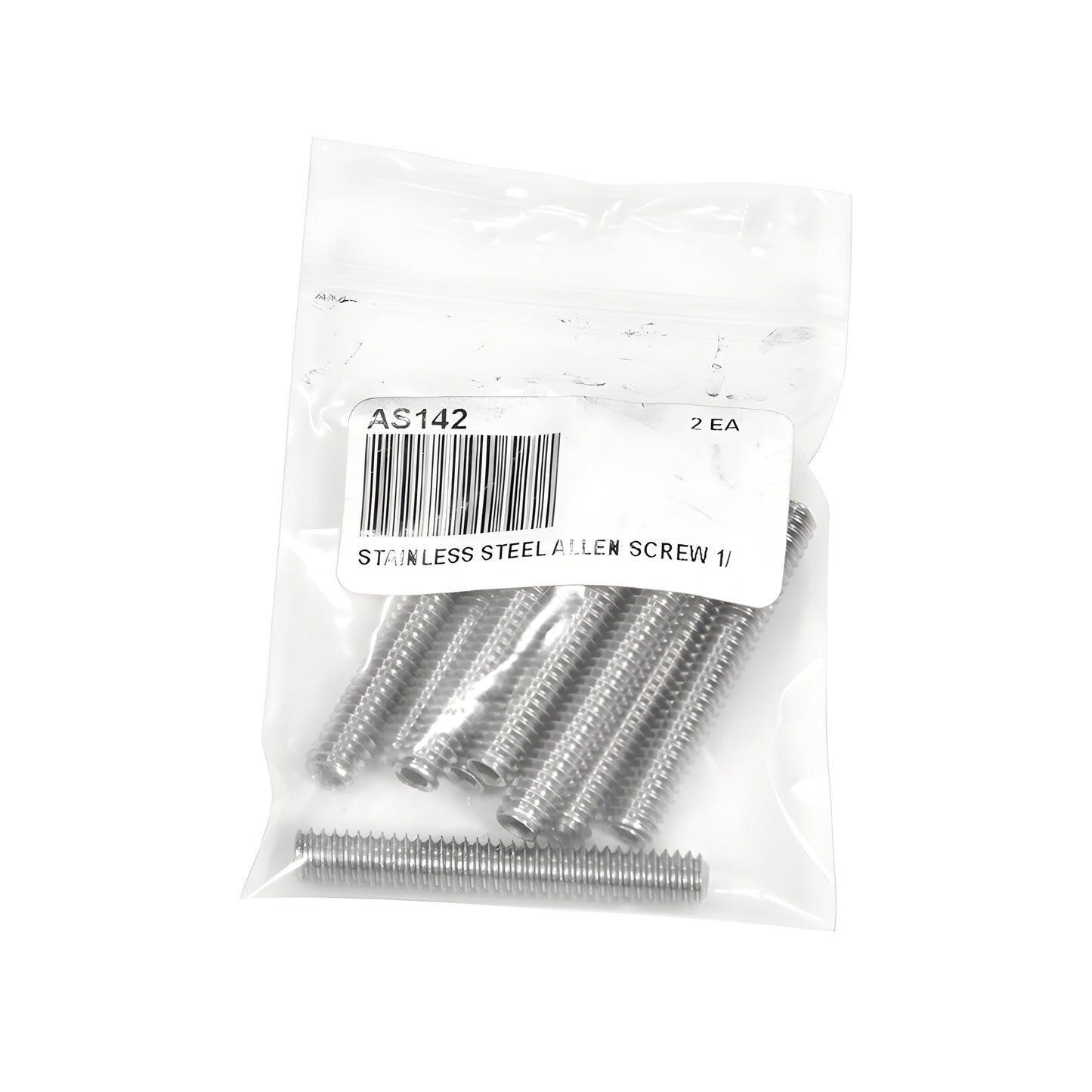 AS142 stainless steel headless Allen screw, 1/4-20 thread, 2 in (51 mm) length