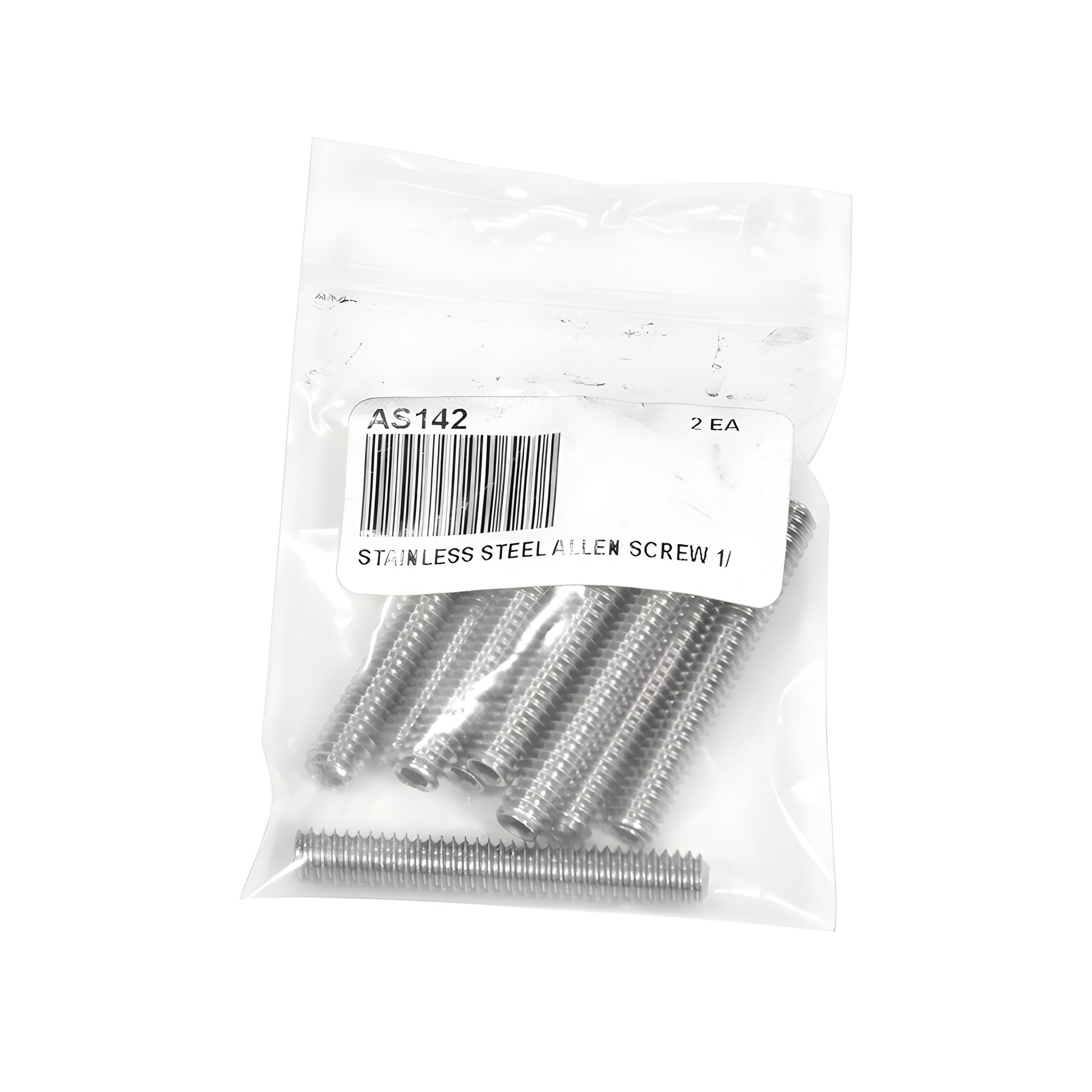 AS142 stainless steel headless Allen screw, 1/4-20 thread, 2 in (51 mm) length