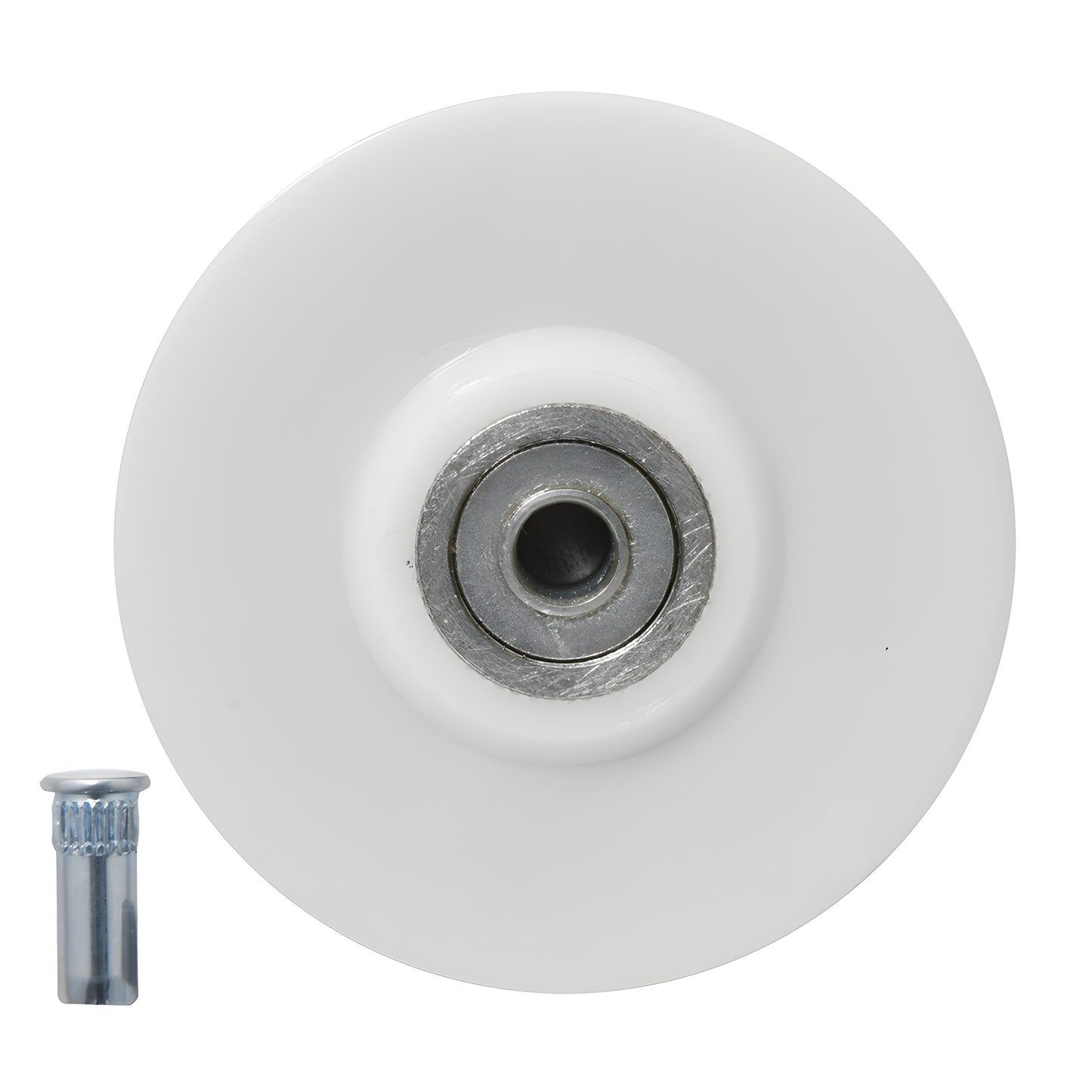 CRL REPS5N 2.5 in nylon replacement wheel, white round-profile roller with ball-bearing hub