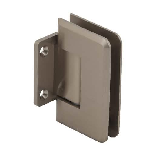 Brushed Bronze Pinnacle 074 Series Wall Mount Hinge with Short Back Plate for Shower Doors