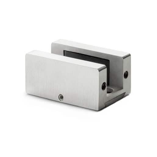 Latitude 34 Adjustable Glass Door Guide in Brushed Stainless for Smooth Sliding Doors