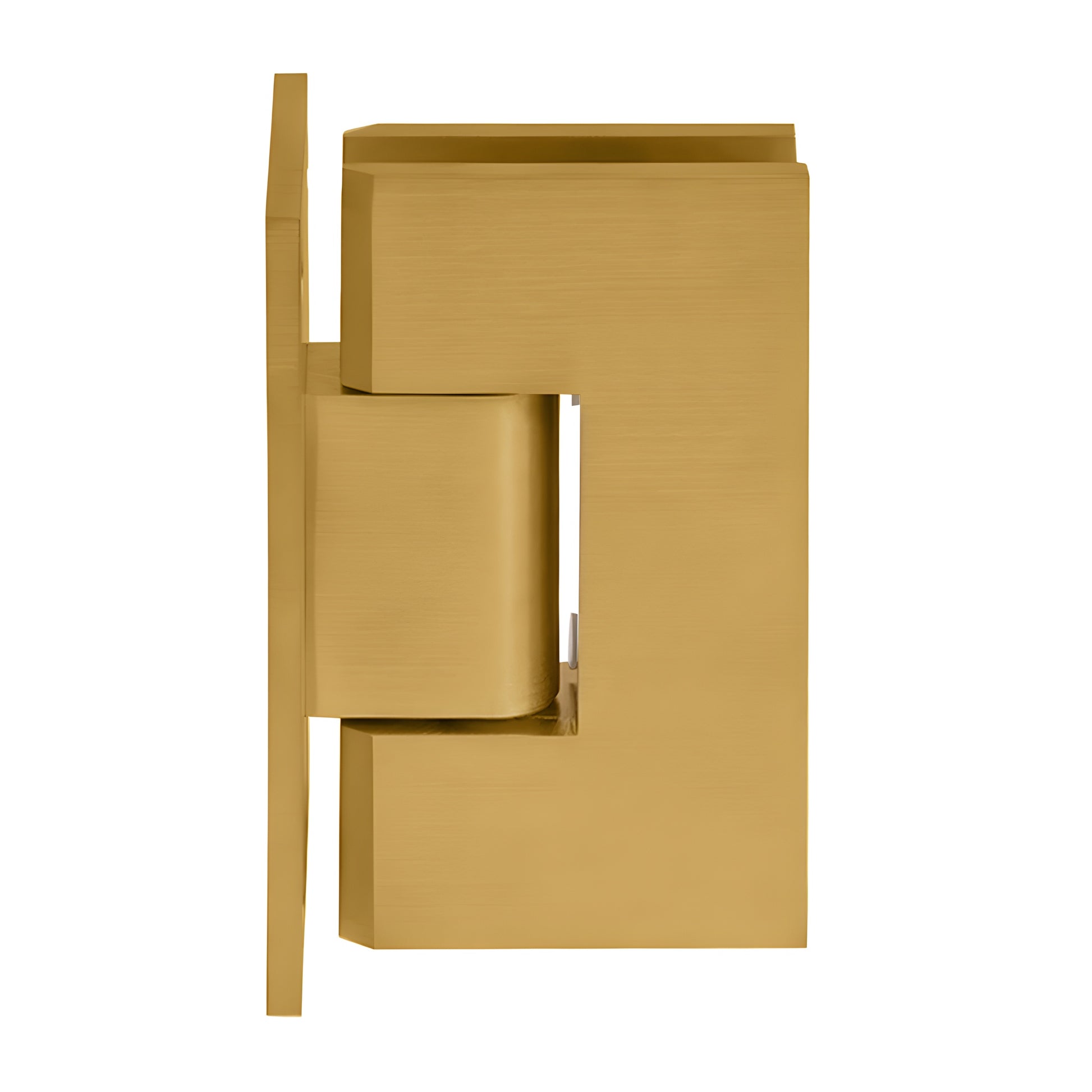 CRL Vienna brass shower hinge, modern gold finish, wall-mount full back plate (SKU V1E037MG)