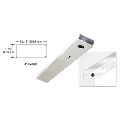 CRL Polished Stainless Steel 4" x 36" Single Glass Door Header