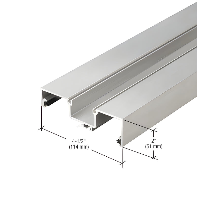 Aluminum 6063 T5 clear anodized storefront extrusion profile, two-piece, 4-1/2" and 2" widths - SKU 1S49311