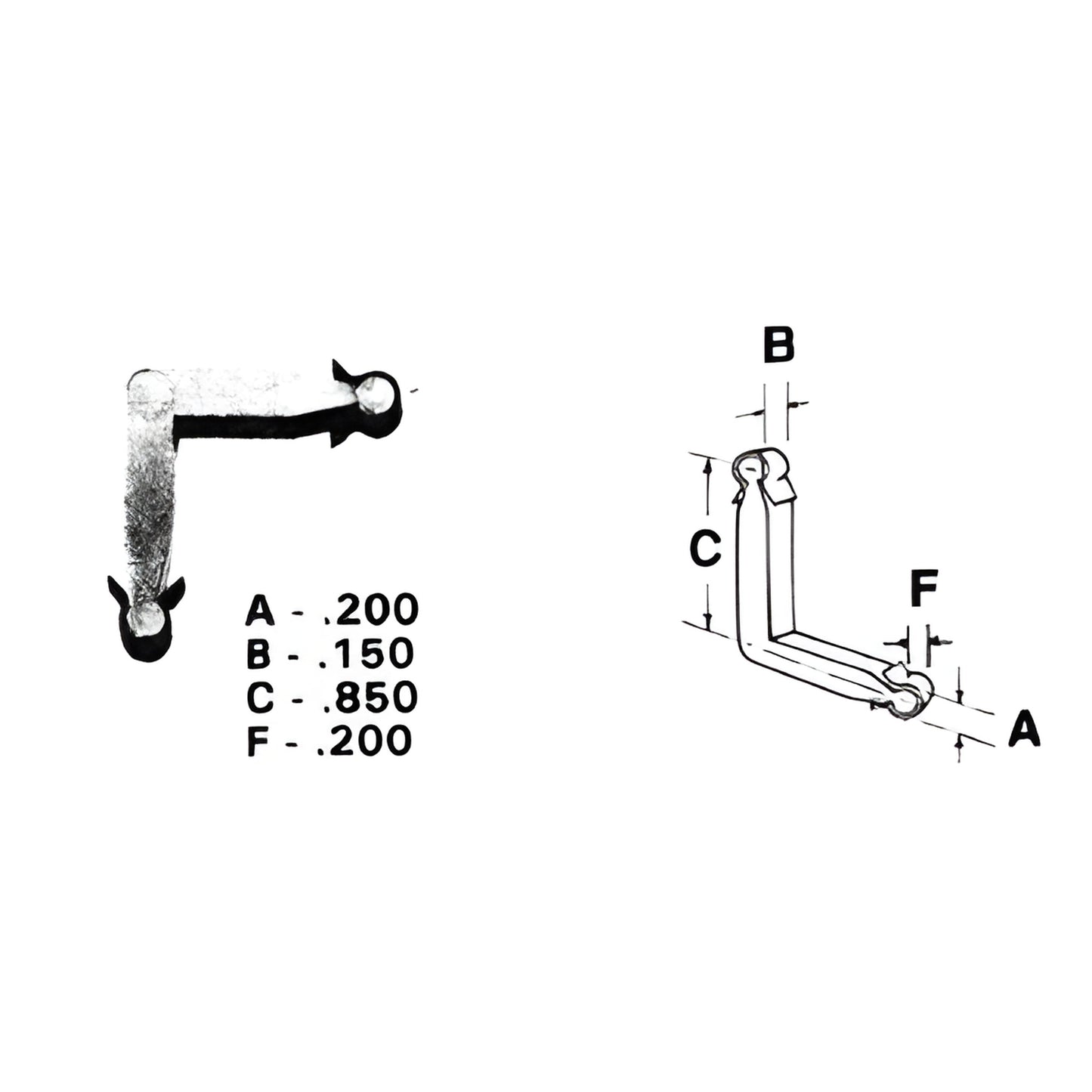 Zinc diecast L-shaped corner key for storm windows, 0.85in leg, SKU 3465102 (20-pack)