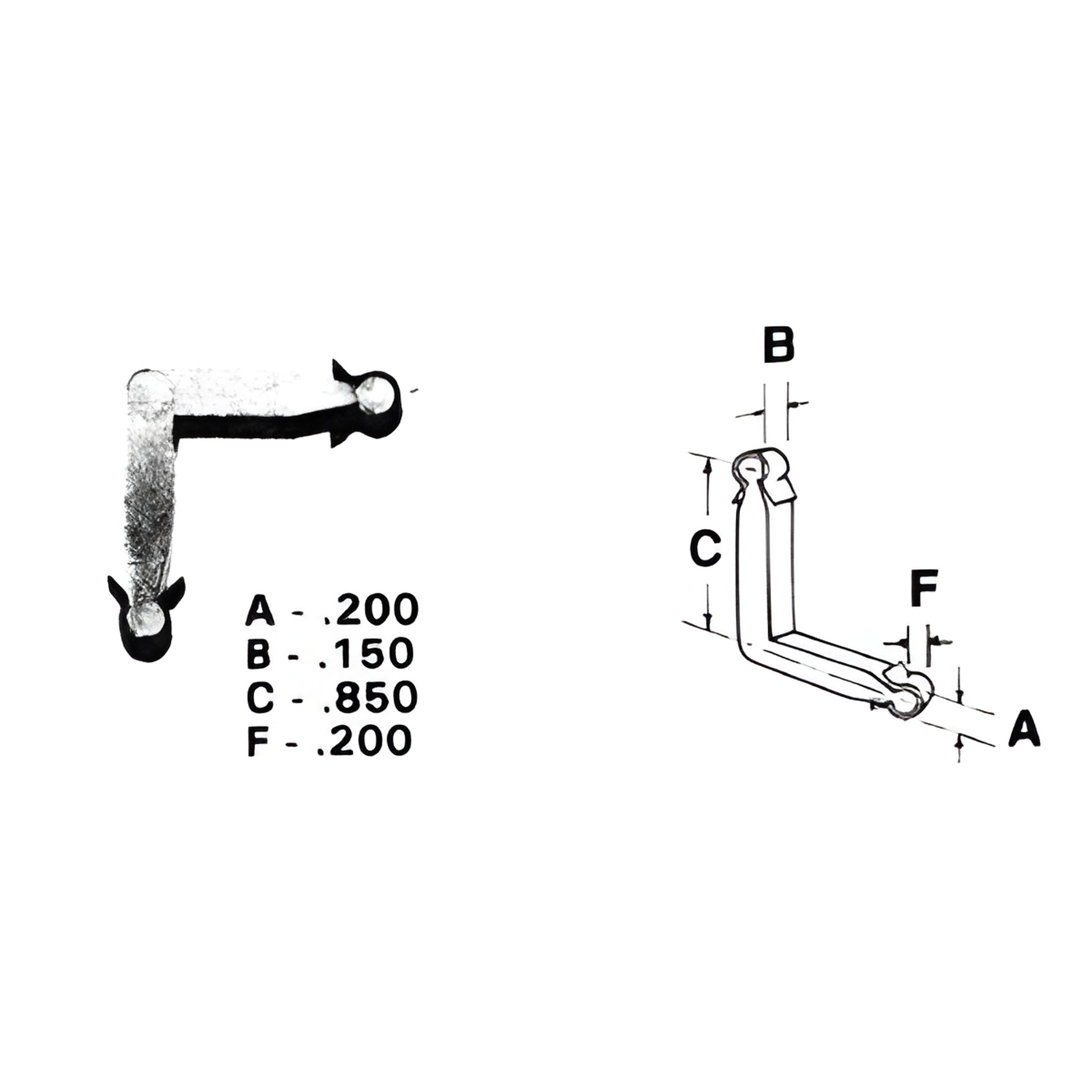 Zinc diecast L-shaped corner key for storm windows, 0.85in leg, SKU 3465102 (20-pack)