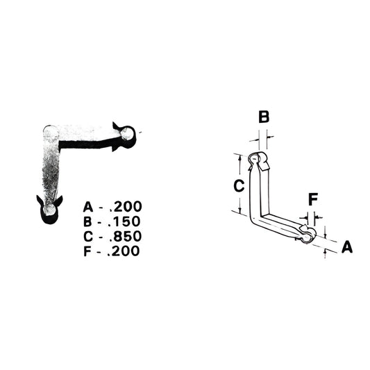 Zinc diecast L-shaped corner key for storm windows, 0.85in leg, SKU 3465102 (20-pack)