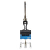 VA330 Viking Arm with GP3100 pane-positioning attachment kit (SKU GP3VAK), handheld black arm with blue GP3 block.