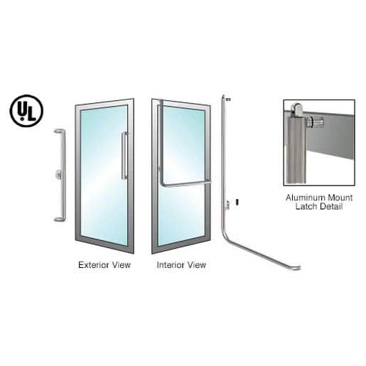CRL-Blumcraft® Brushed Stainless Left Hand Reverse Door Panic Handle - "X" Keyed Access