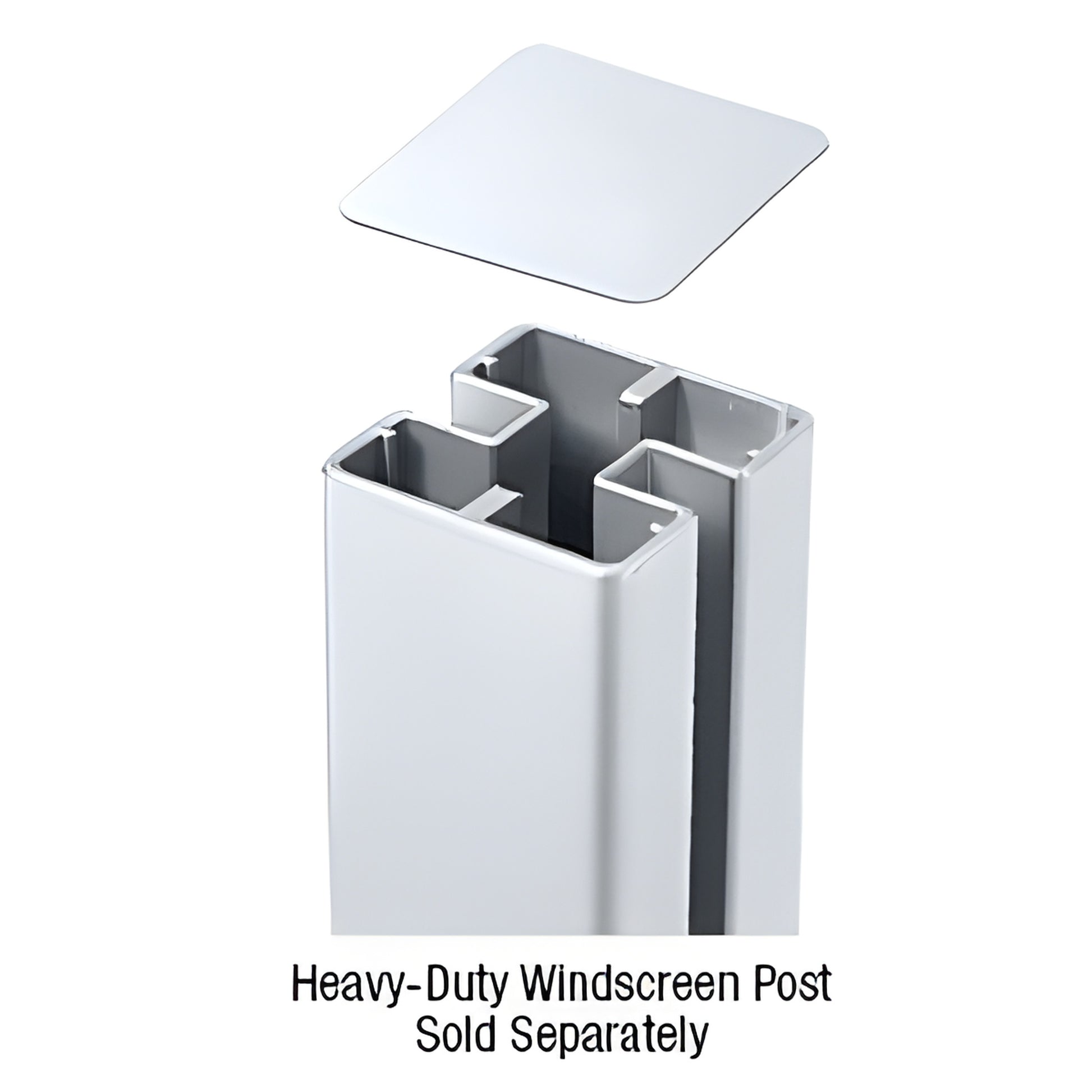 HDPC1M mill aluminum cap for 180 center or end heavy-duty rectangular post, square top.