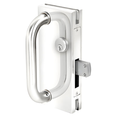 CRL Polished Stainless 4x10 Center Lock w/ Deadthrow for Glass Door