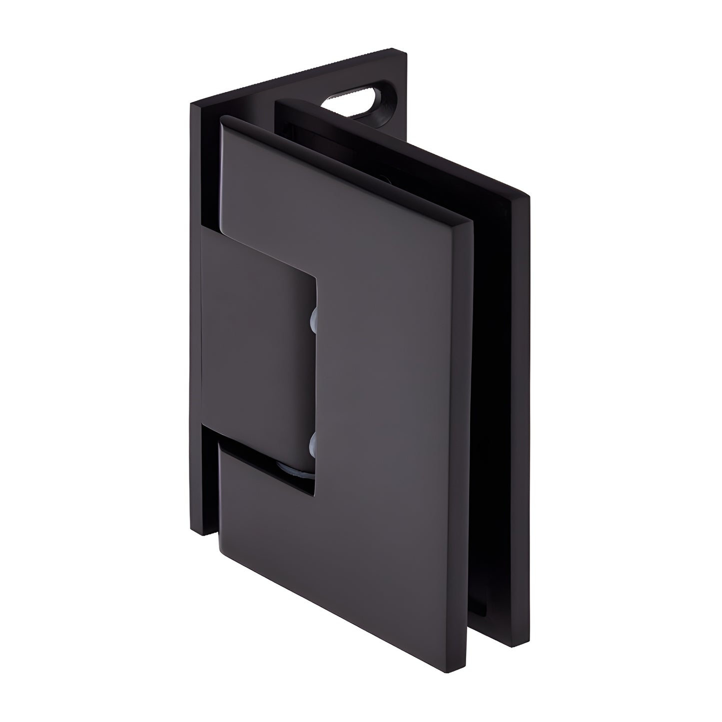 Oil-rubbed bronze offset wall-mount hinge for frameless glass shower doors, solid brass (MEL0240RB)