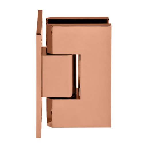 Rose Gold Vienna Wall Mount Hinge with Full Back Plate - Sleek and Durable Design