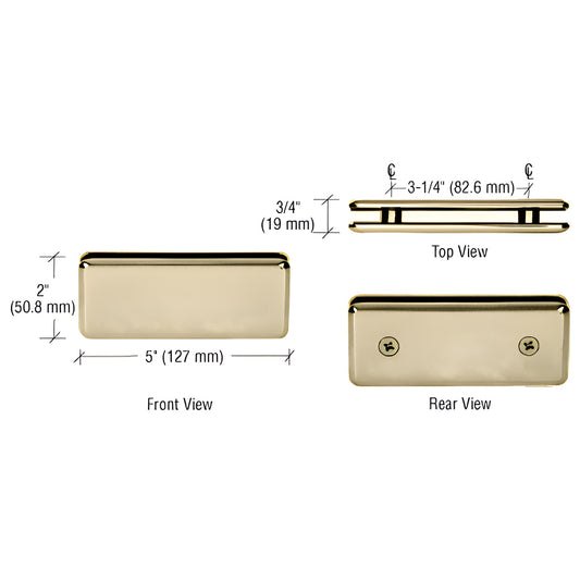 Beveled 180 brass glass-to-glass clamp, brushed bronze finish, 3/8-1/2" glass (SKU BGC180BBRZ)