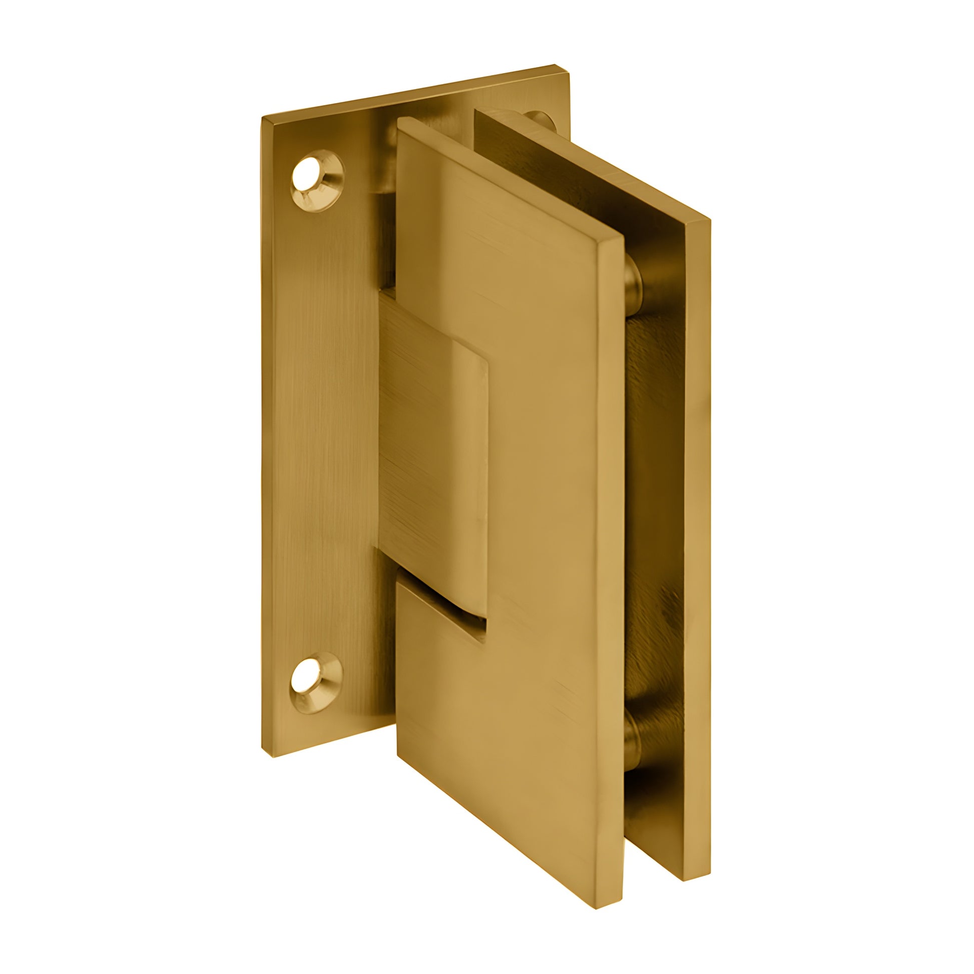 CRL Vienna brass shower hinge, modern gold finish, wall-mount full back plate (SKU V1E037MG)