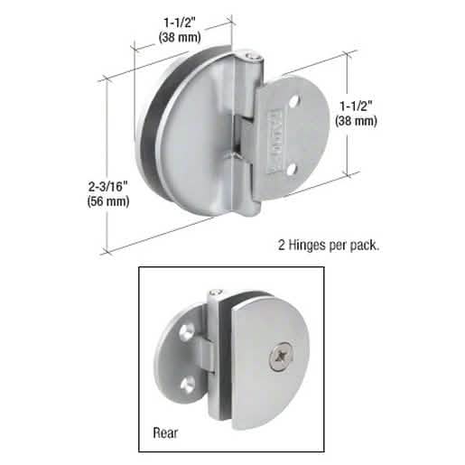 CRL Polished Chrome Half Round Light Duty Frameless Shower Door Hinge - Sleek Design