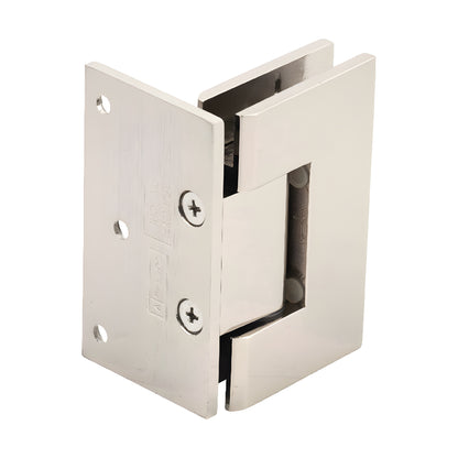 GEN544PN Geneva polished nickel wall-mount shower hinge, solid brass, 5 pre-set, for 8-12mm tempered glass.