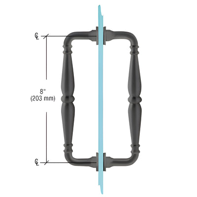 CRL Matte Black 8" Victorian Style Back-to-Back Pull Handles