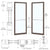 CRL-U.S. Aluminum Dark Bronze/Black Anodized Class 1 Custom Pair Series 250T Narrow Stile Geared Hinge Thermal Entrance Doors for Surface Mount Door Closers