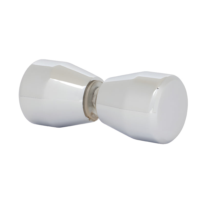 CRL SDK109CH bow-tie back-to-back glass door knob, polished chrome brass, 1-1/4 in diameter