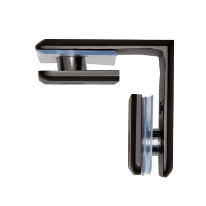 BGC900RB oil-rubbed bronze beveled 90 glass-to-glass clamp for 3/8-1/2 tempered glass, solid brass.