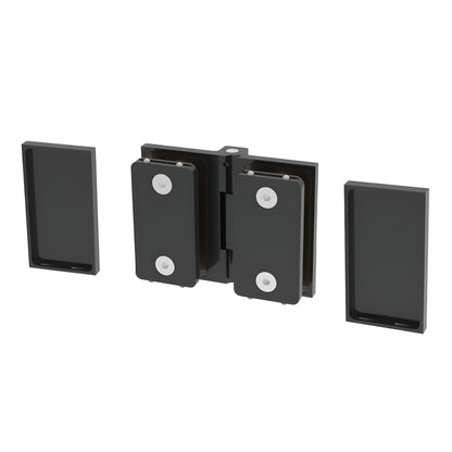 C0M180MBL matte-black concealed 180 glass-to-glass shower hinge for 8-10mm tempered glass, outswing Como series