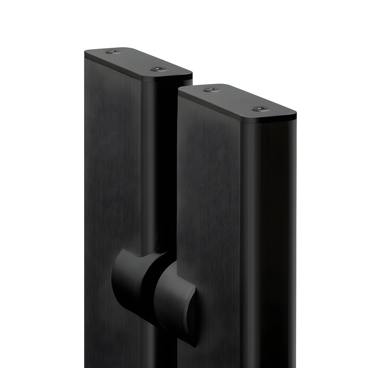 Black stainless double-sided flush-mount 24" door pull for glass doors - SKU LAT34FLP24BLS