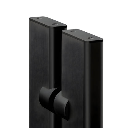 Black stainless double-sided flush-mount 24" door pull for glass doors - SKU LAT34FLP24BLS