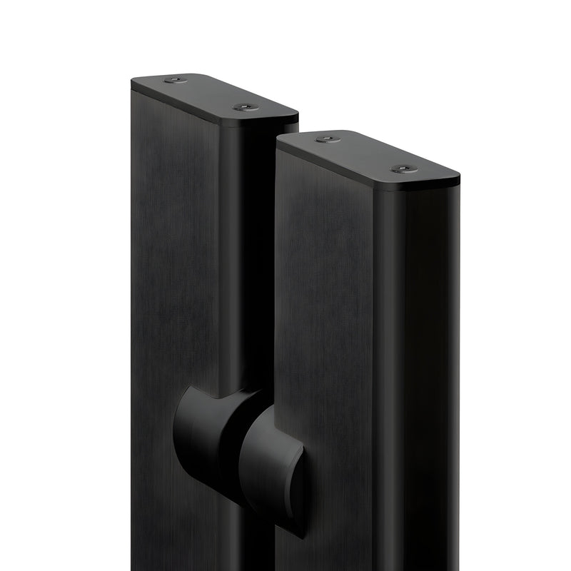 LAT34FLP48BLS: Latitude 34 double-sided flush-mount rectangular door pull, black stainless finish.
