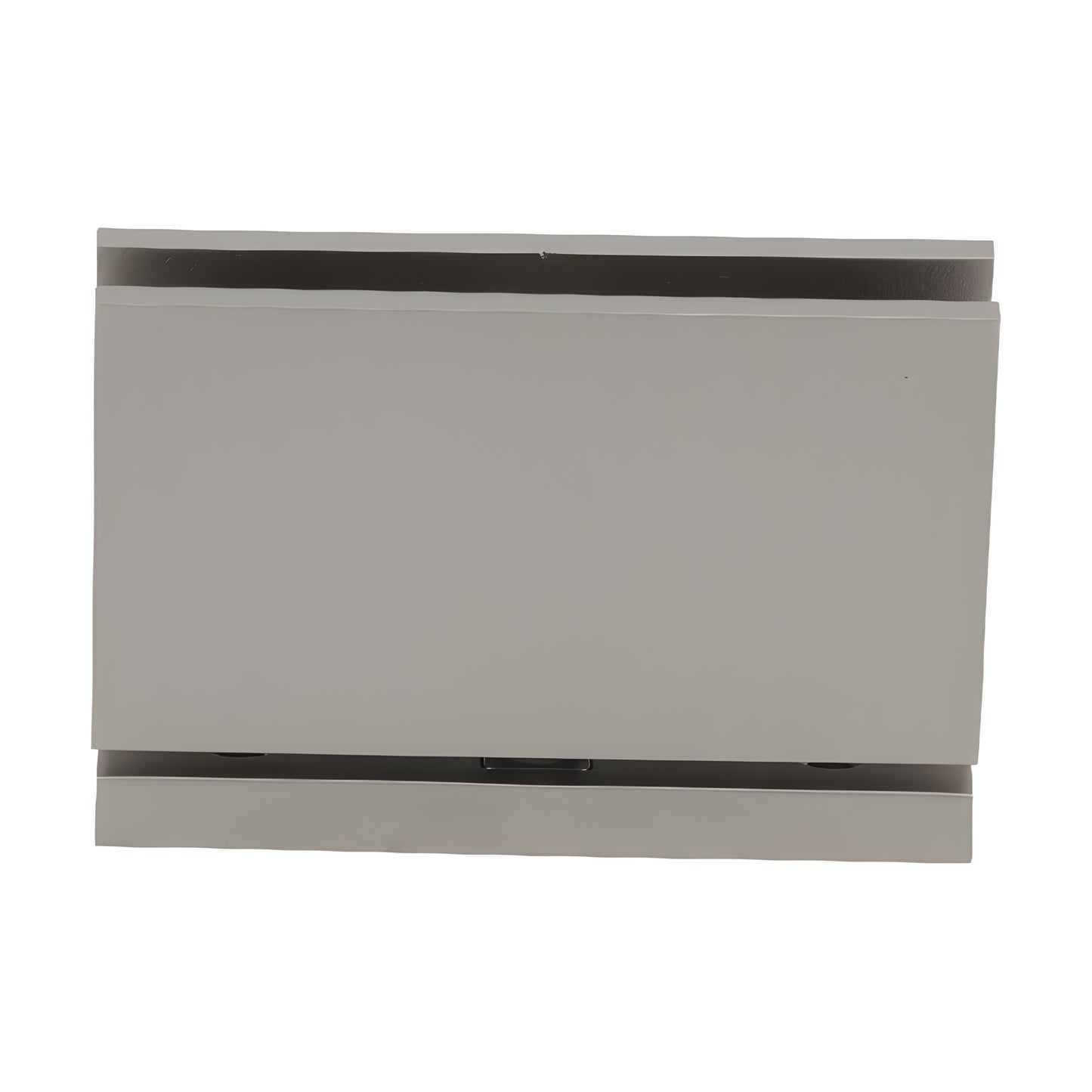 Satin nickel top-and-bottom pivot hinge (Senior Cardiff) for 1/2" tempered glass, brass construction, self-centering.