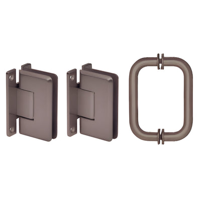 CRL Cologne 037 Oil-Rubbed Bronze Shower Door Hinge & Handle Set