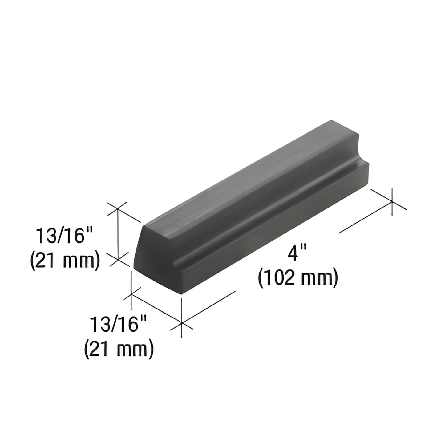 CRL SB916 black hurricane-resistant storefront setting block, 4" long, for 9/16" (14 mm) glazing.