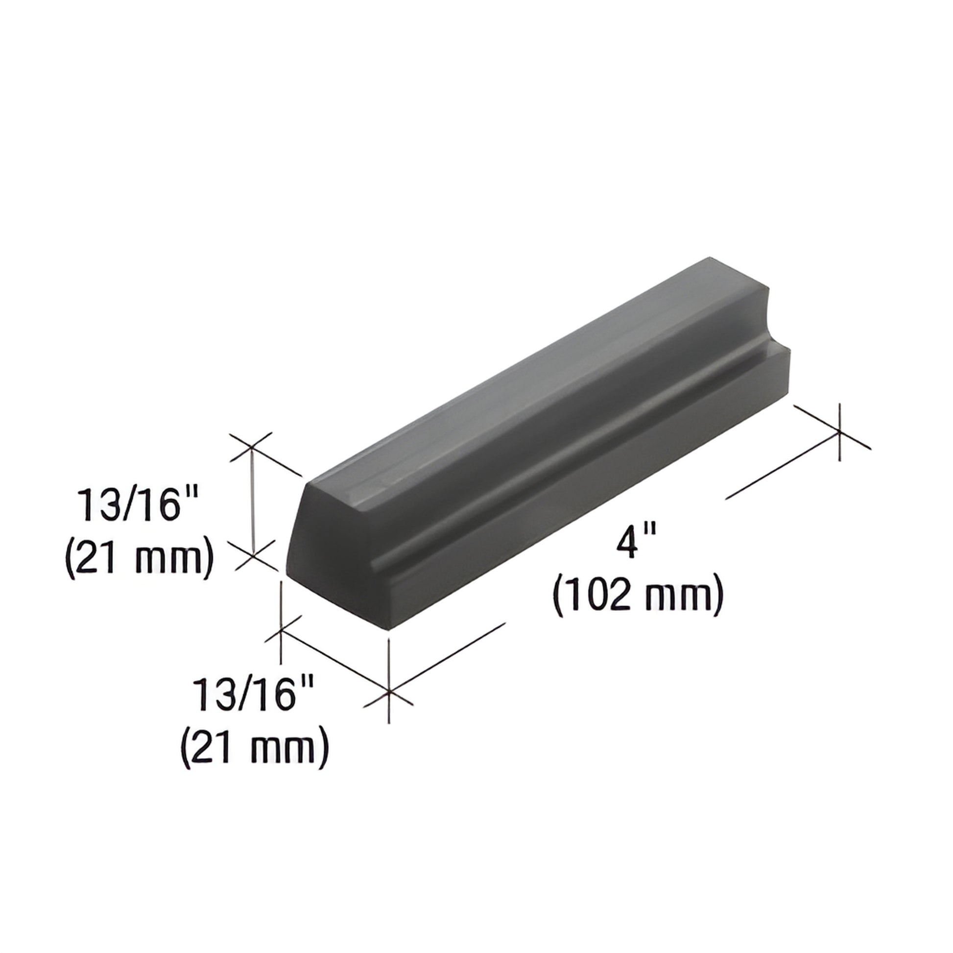 CRL SB916 black hurricane-resistant storefront setting block, 4" long, for 9/16" (14 mm) glazing.