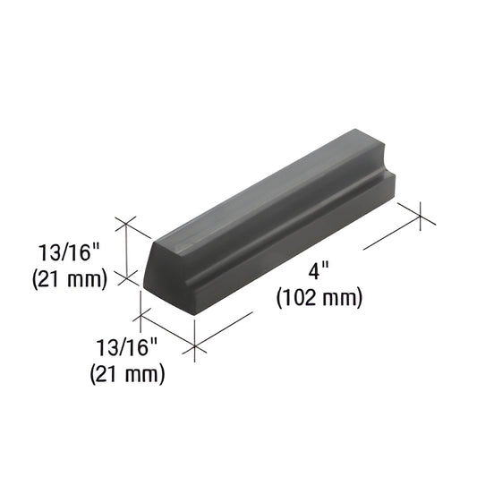 CRL SB916 black hurricane-resistant storefront setting block, 4" long, for 9/16" (14 mm) glazing.