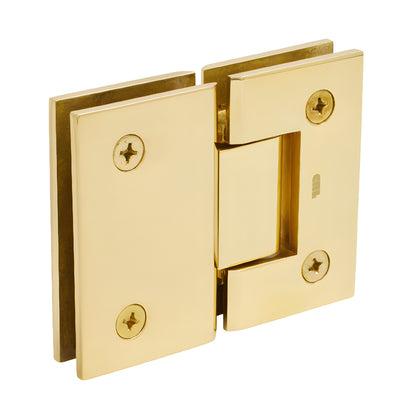 GEN180BR polished brass Geneva glass-to-glass self-centering hinge for 8-12mm tempered glass