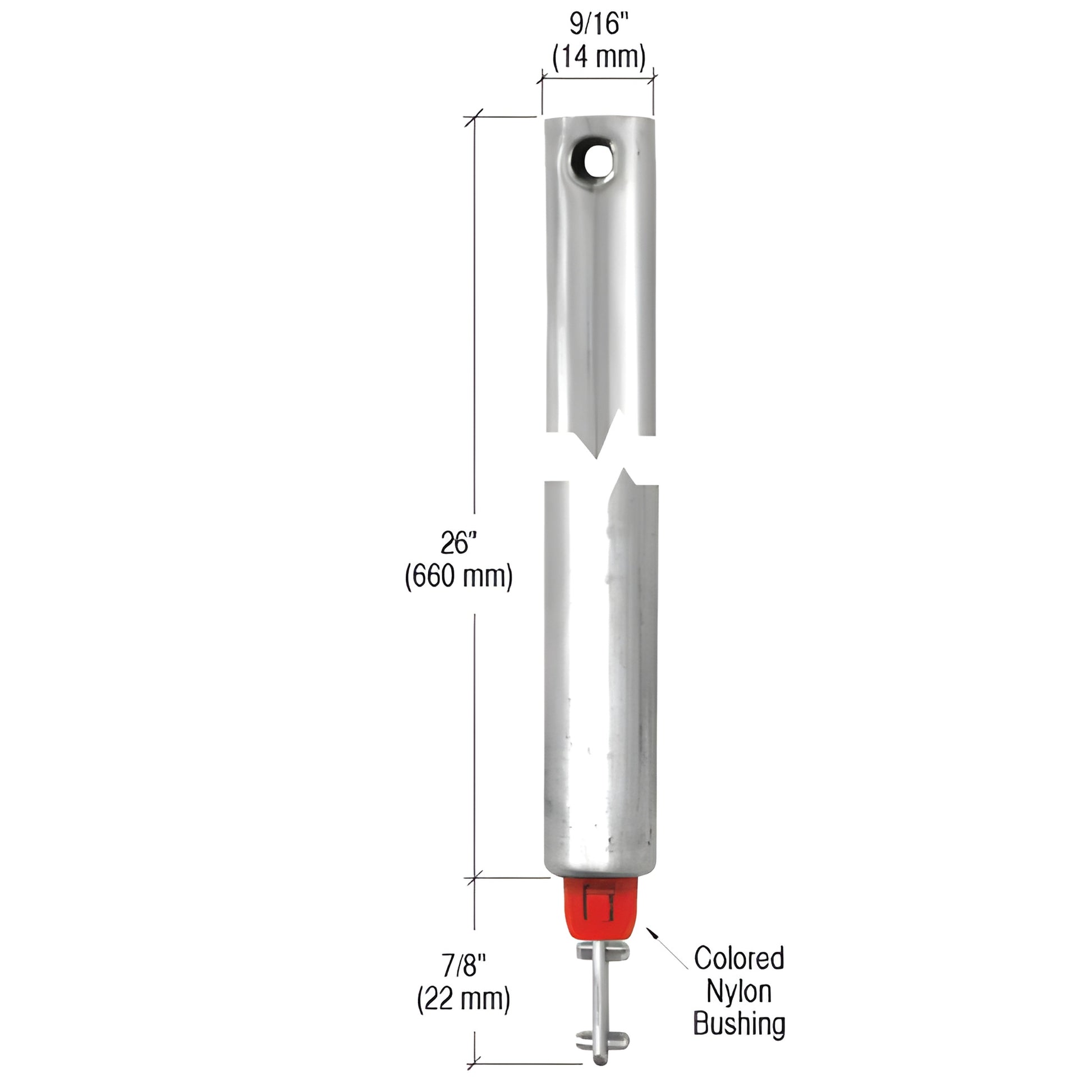 CRL FH2620 tubular spiral window balance, 26 in 9/16 in tube, red nylon bushing, supports up to 25 lb sash