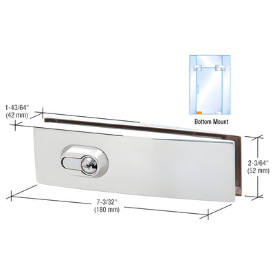 CRL Polished Stainless Steel Curved European Glass Door Patch Lock