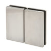 MLSP6BS brushed stainless steel single-acting glass-to-glass gate hinge, rectangular self-closing pair