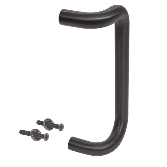 Dark bronze 1 in. offset aluminum door pull (SKU 2952BRZ) with two mounting screws, satin finish.