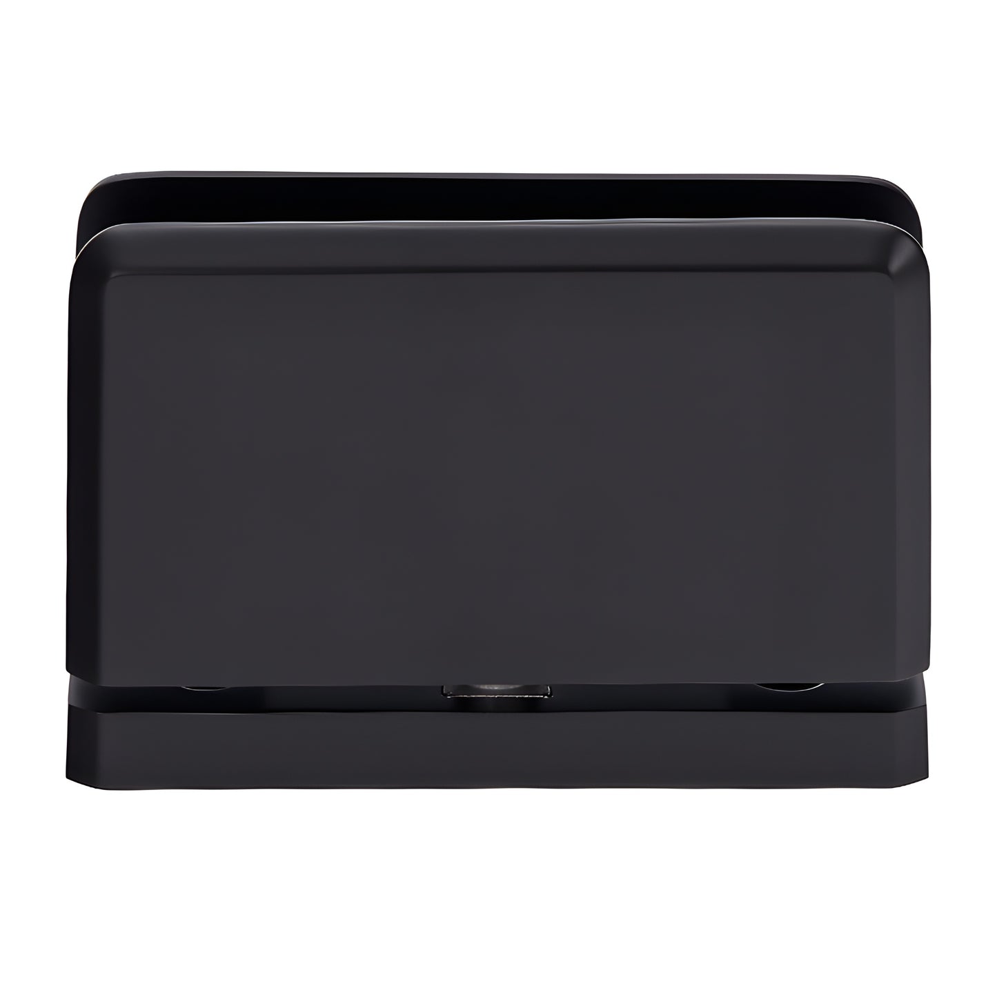 PPH01MBL matte black brass Prima series pivot hinge for 8-10mm glass, top/bottom mount, self-centering.