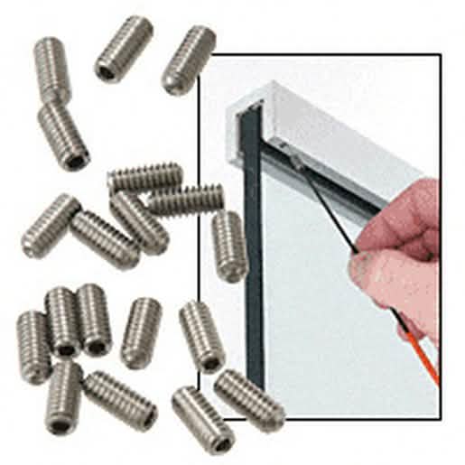 CRL 10-24 x 1/2" Replacement Cap Rail Set Screws for secure railing installation.