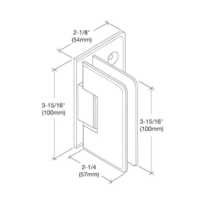 CRL Cologne shower hinge C0L544BN, brushed nickel solid brass pivot hinge for 3/8-1/2" tempered glass.